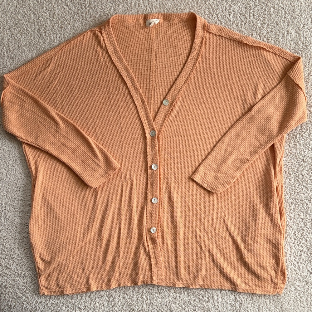 LA MIEL Women's Peach Button-Up Cardigan